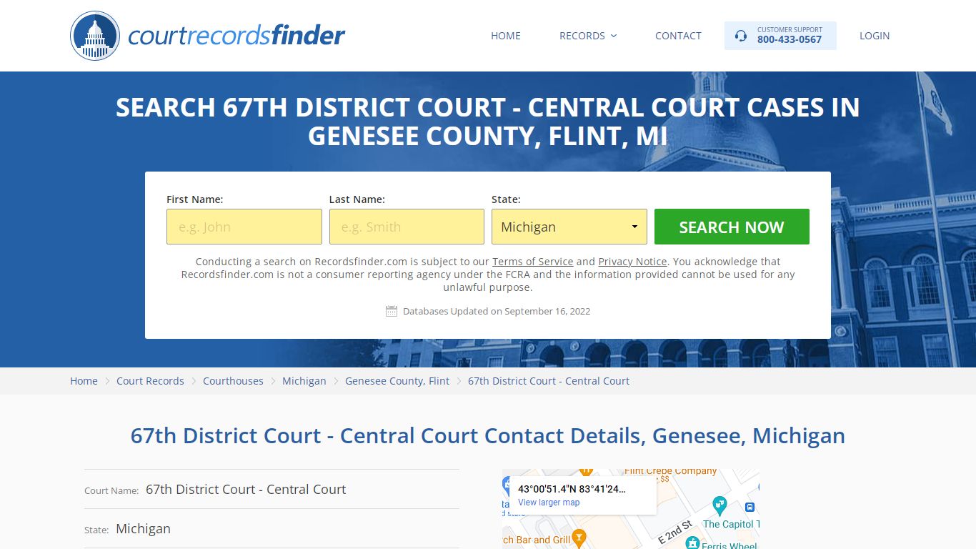 67th District Court - Central Court Case Search - Genesee County, MI ...